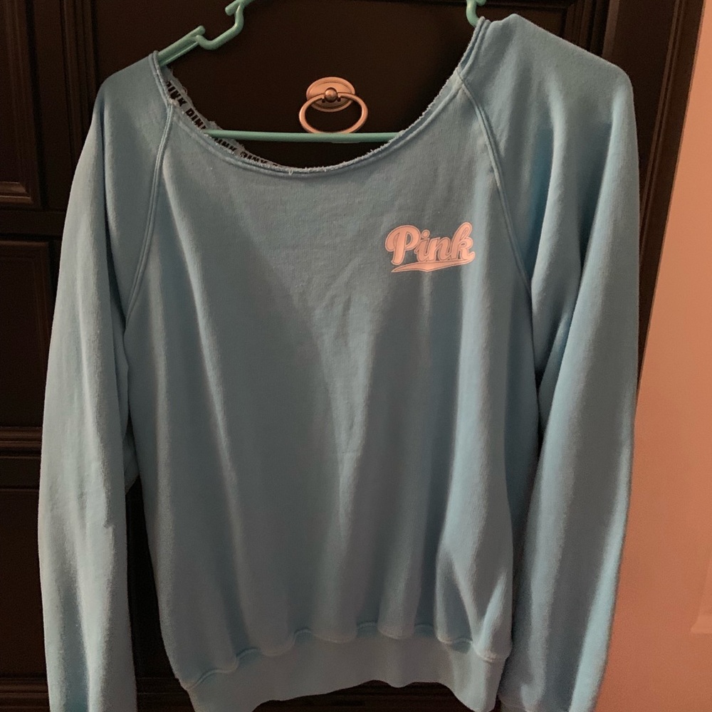 pink crewneck sweater